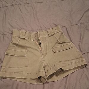 Hollister Women's Cargo Shorts in Tan